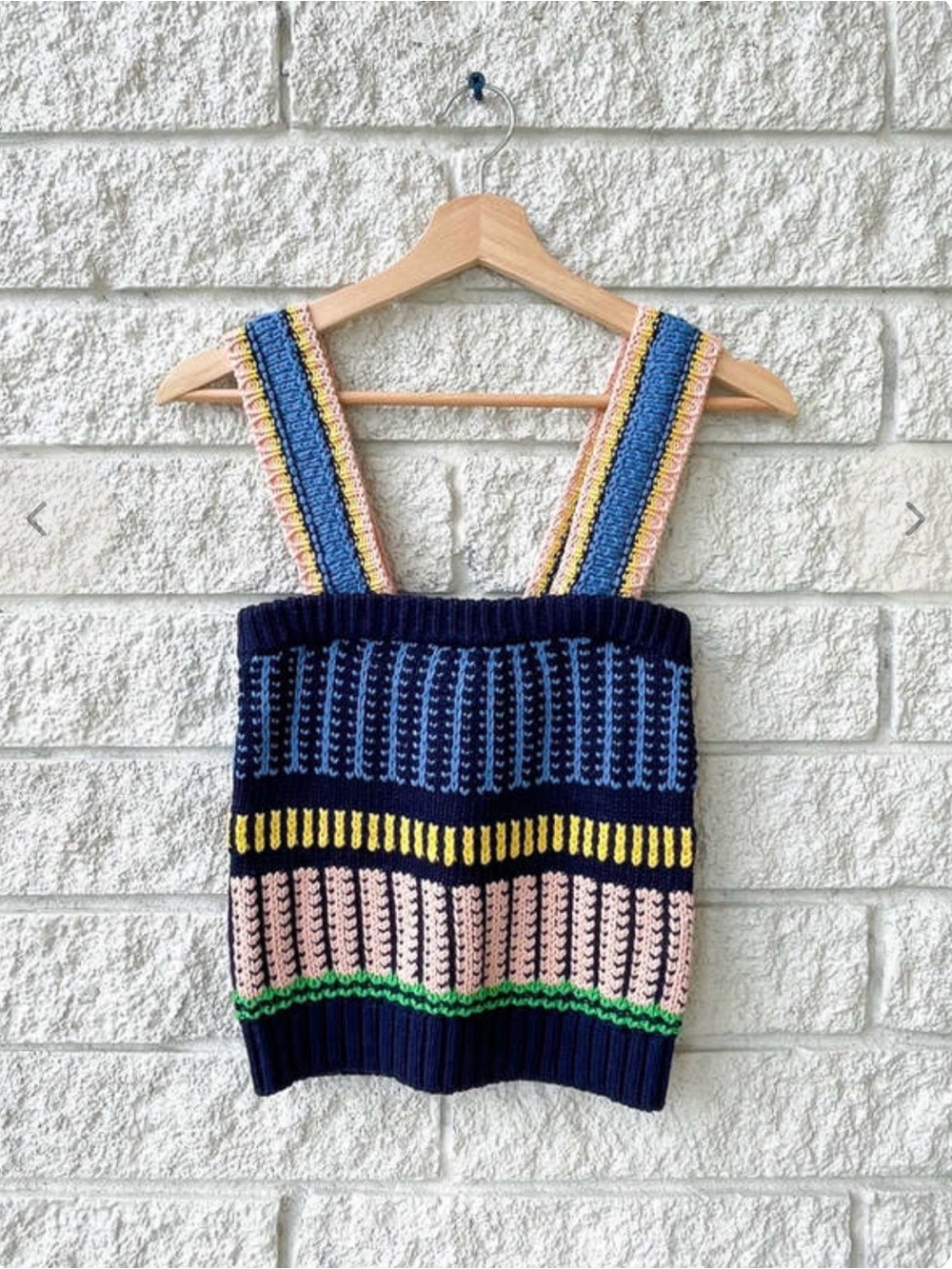 Veronica Beard Crochet Top Boho Voya Striped Knit Bohemian Festival Sz Medium